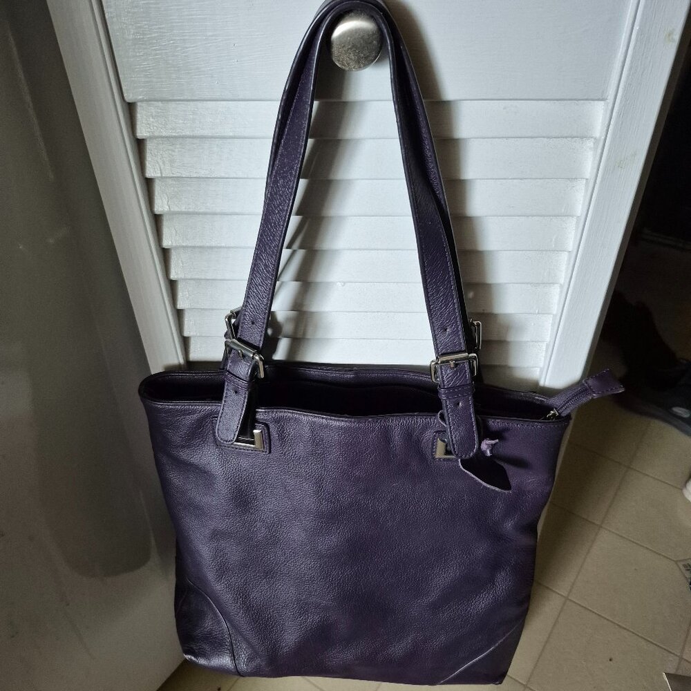 Purple Leather Shoulder Bag/Purse